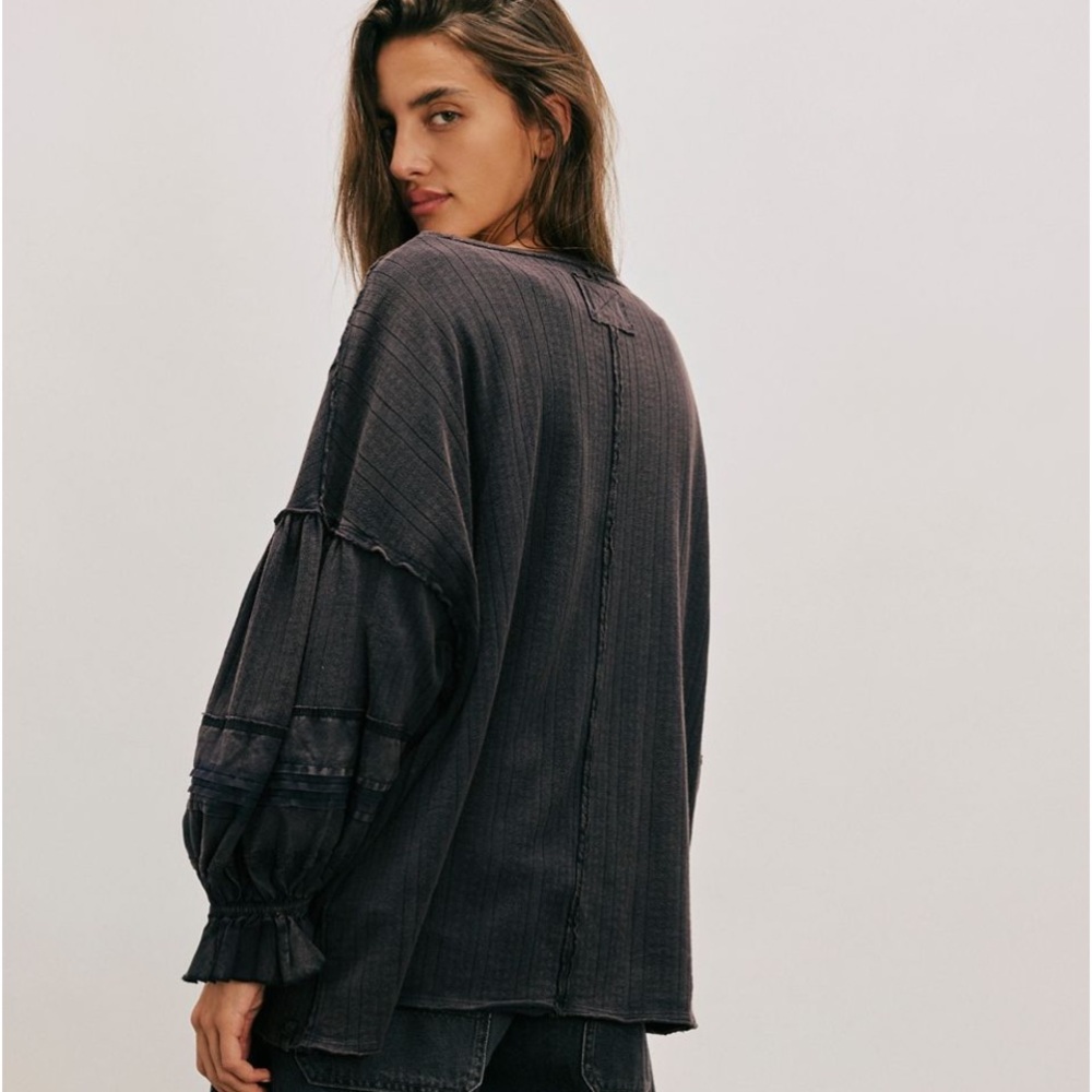 Free People Black Long Sleeve Top - Picture 4 of 7
